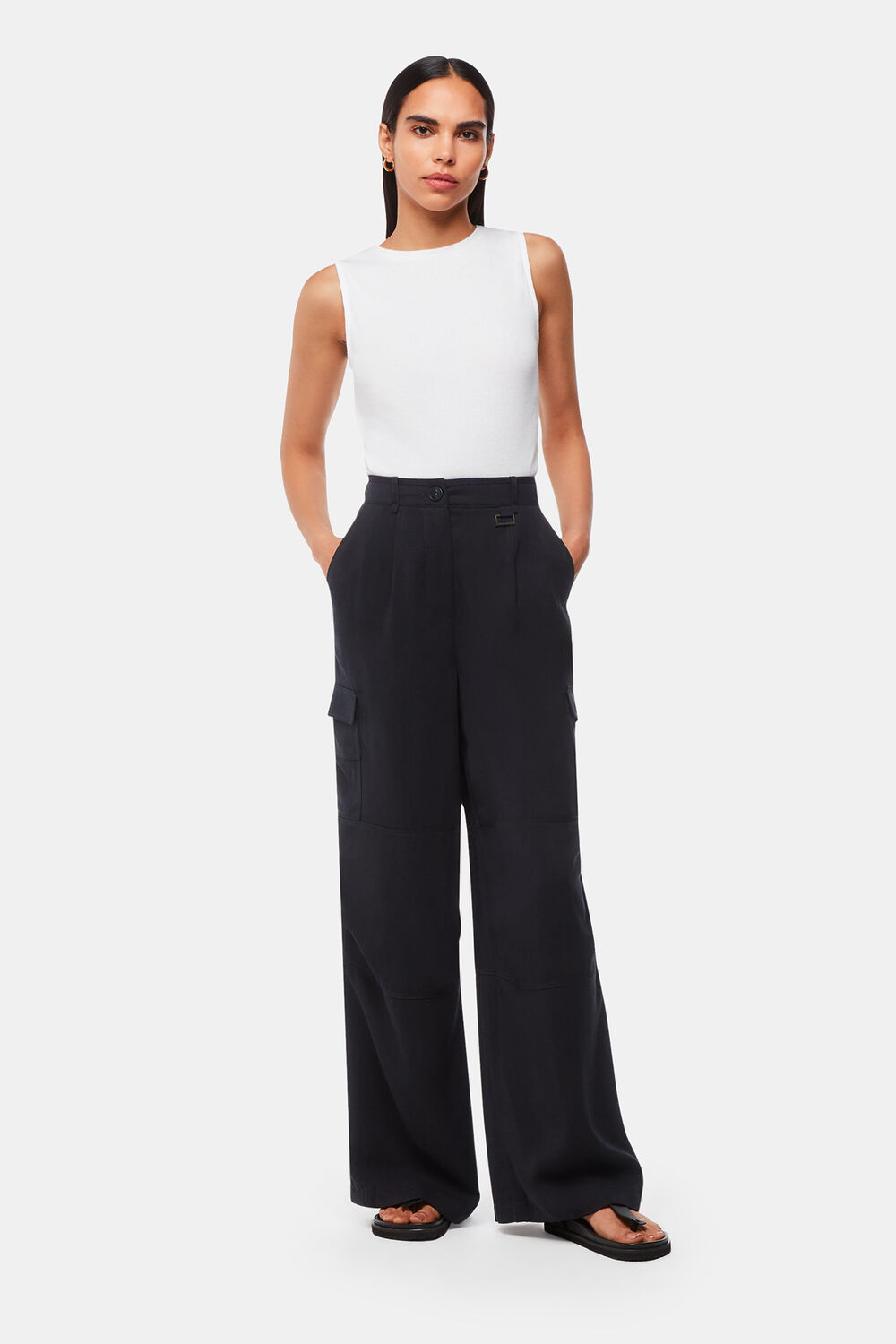Navy Grace Luxe Cargo Pant