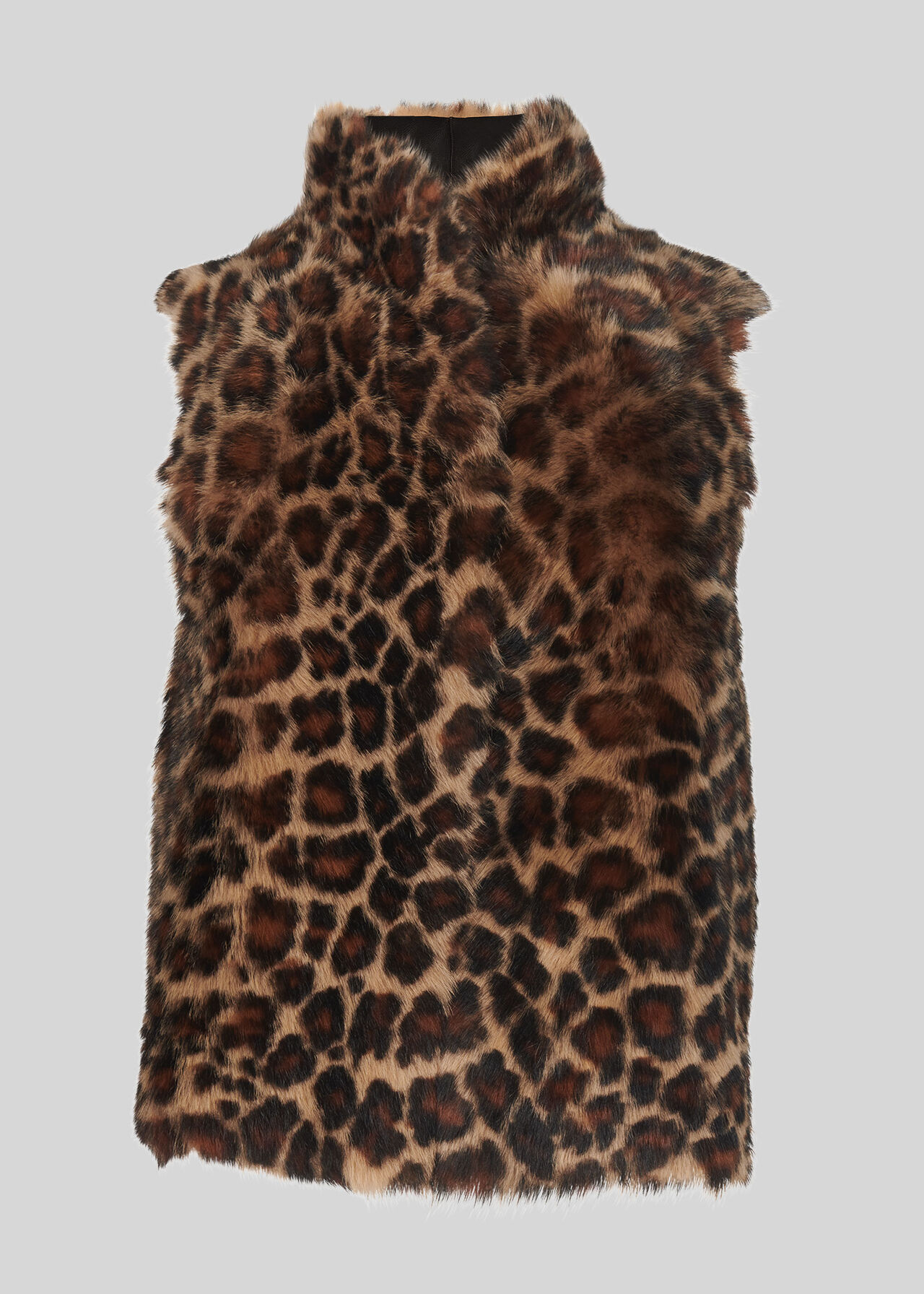 Toscana Animal Sheepskin Gilet Leopard Print