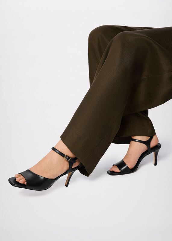 Black Asymmetric High Heeled Sandal