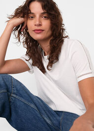 Broderie Trim Detail Tee
