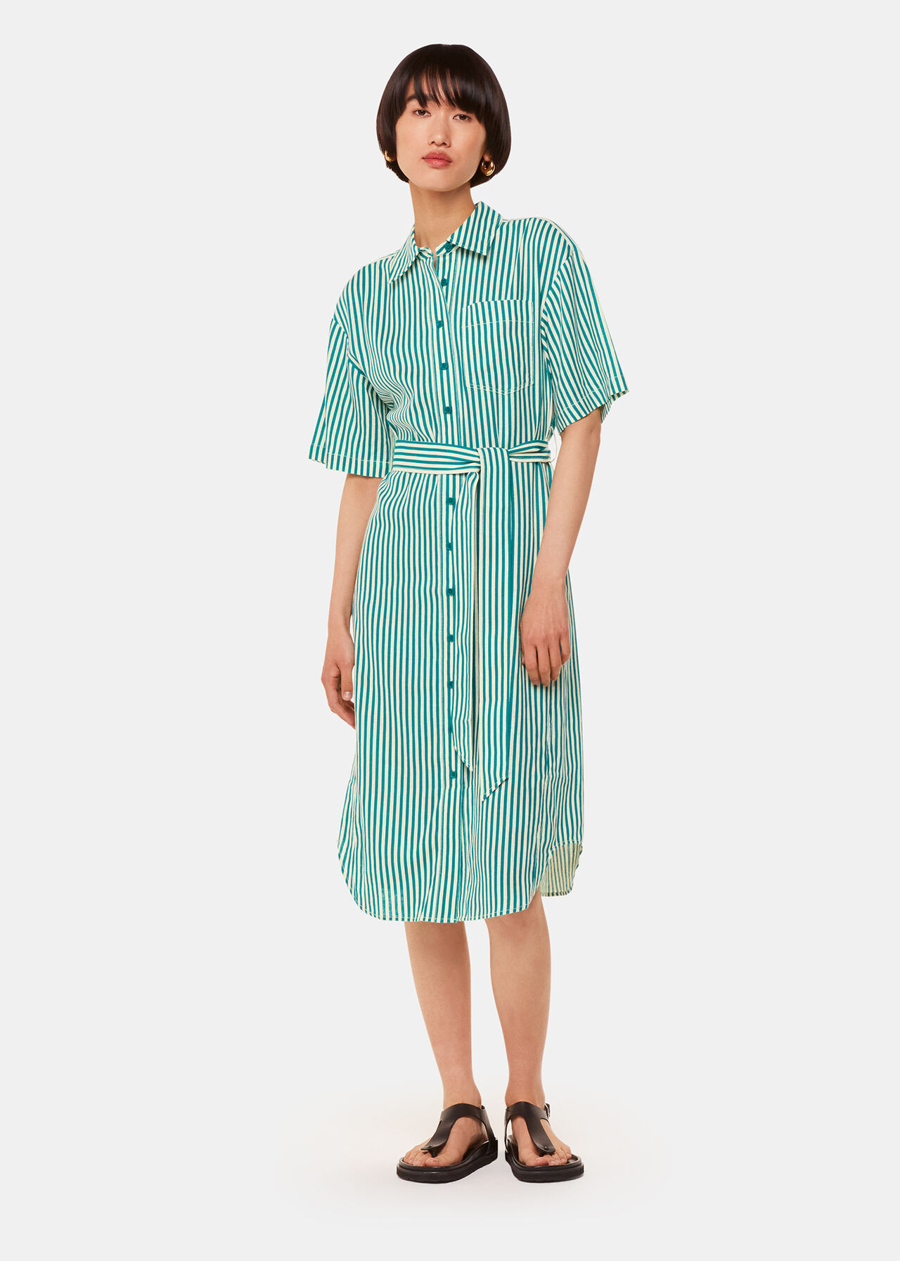 Stripe Linen Blend Dress