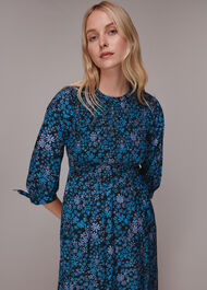 Boho Floral Shirred Dress