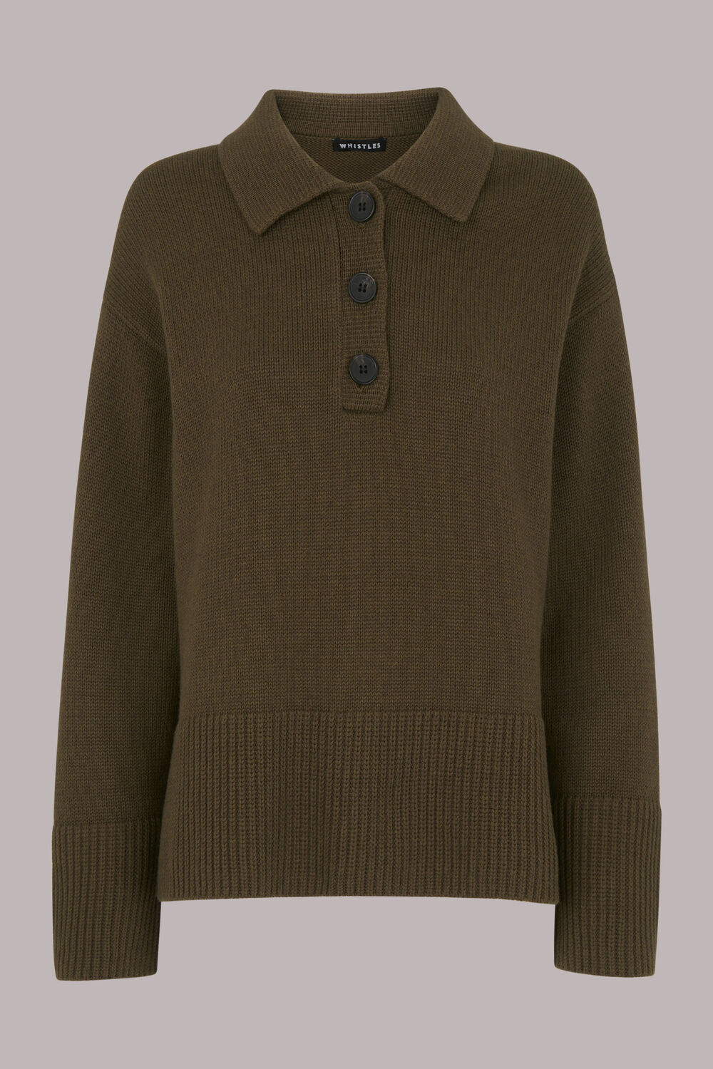 Button Front Polo Knit