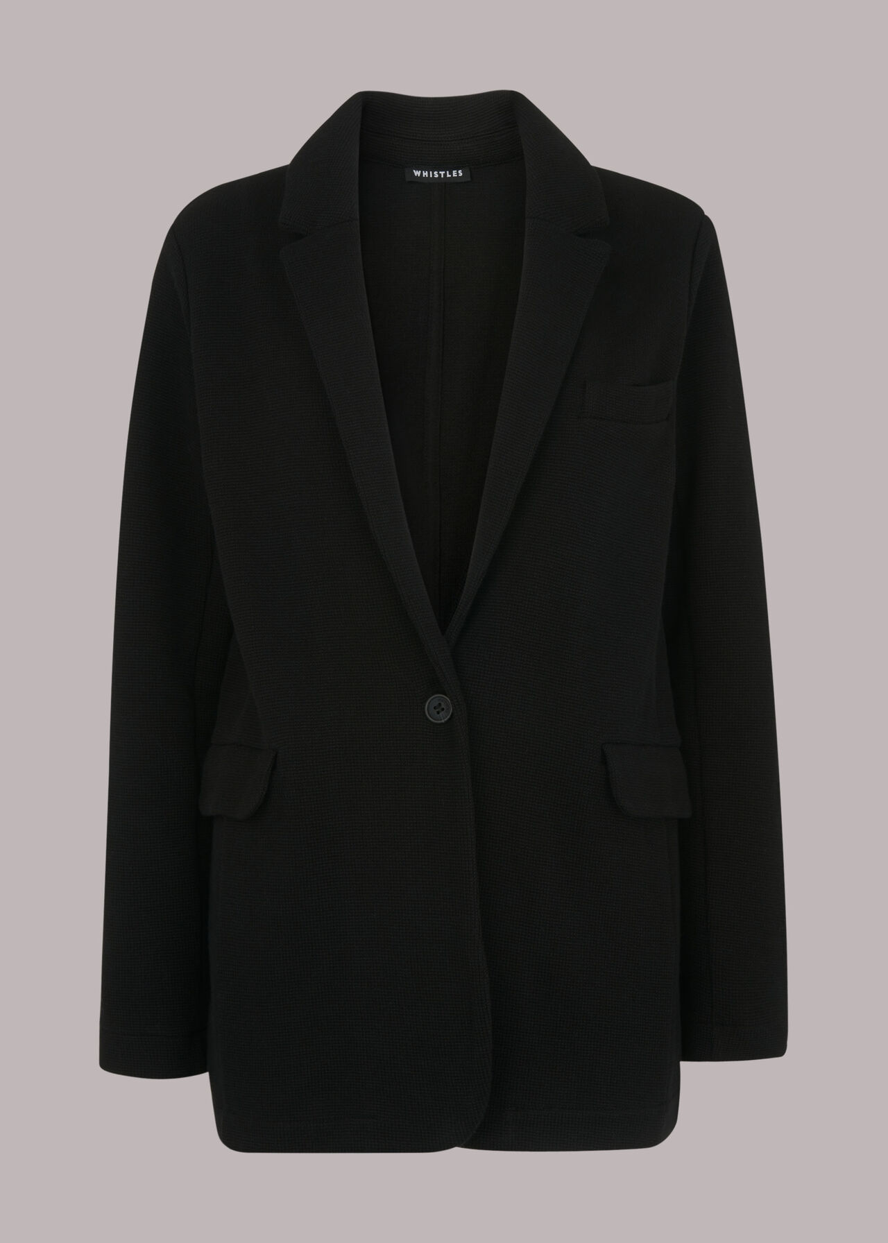 Black Jersey Boyfriend Blazer | WHISTLES