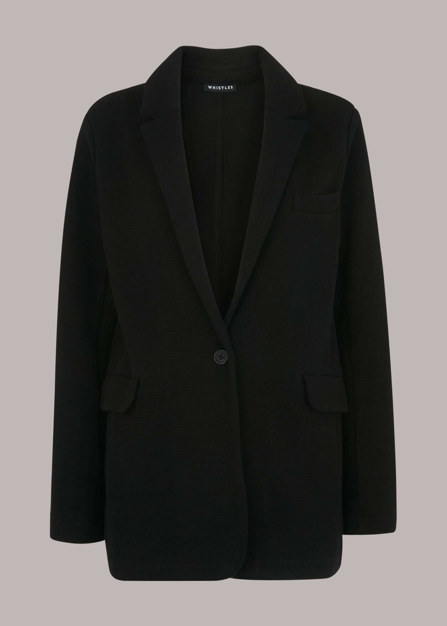 Black Jersey Boyfriend Blazer WHISTLES