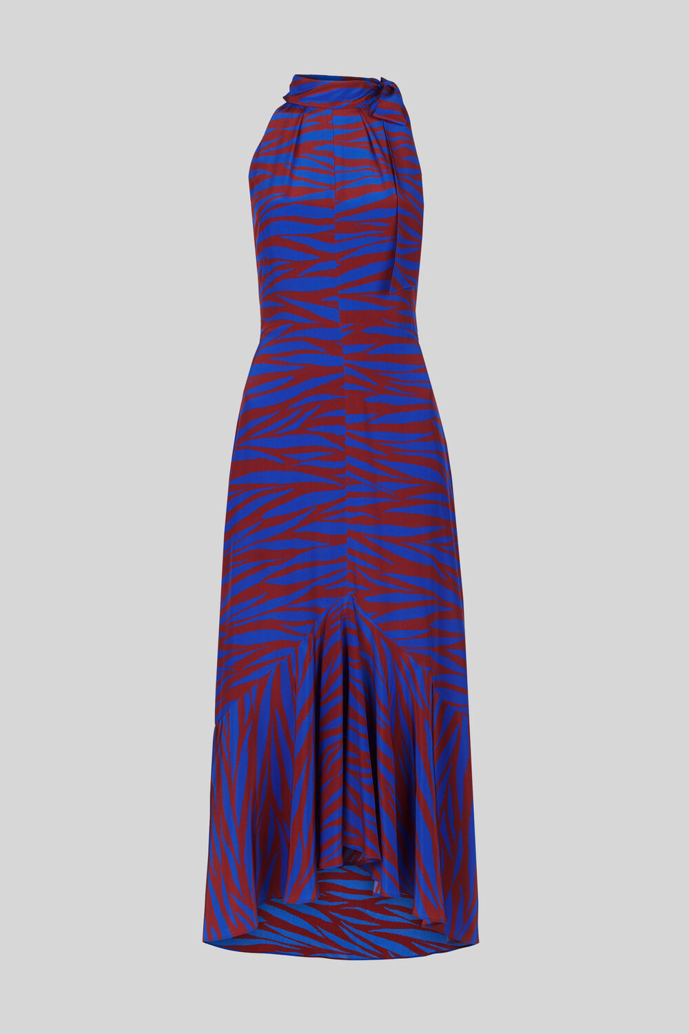 Peria Tiger Print Silk Dress Blue/Multi