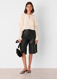 Cape Detail Crepe Blouse