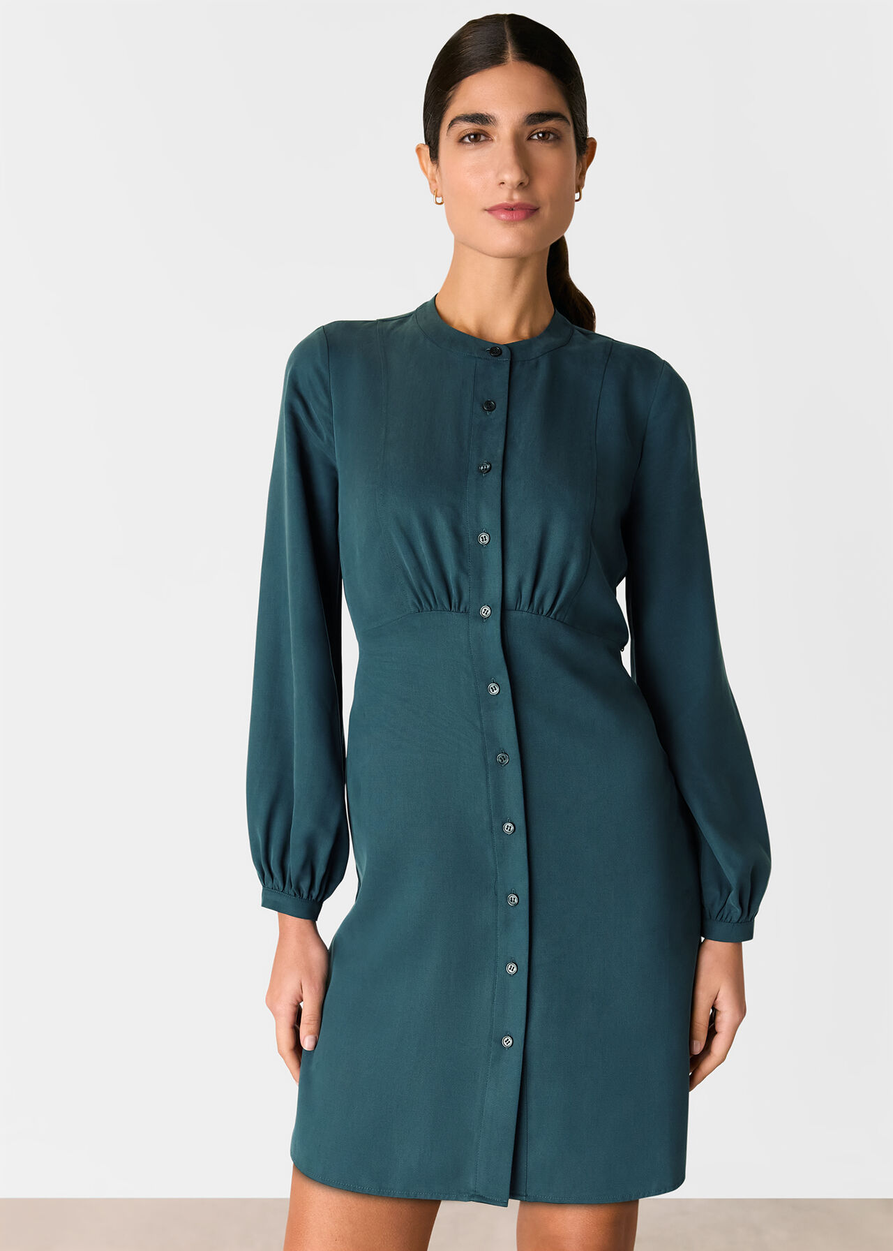 Button Front Flippy Mini Dress