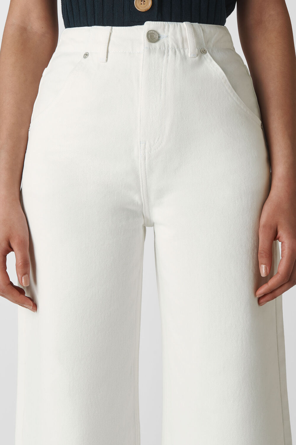 Gabi High Waist Wide Leg Jean White