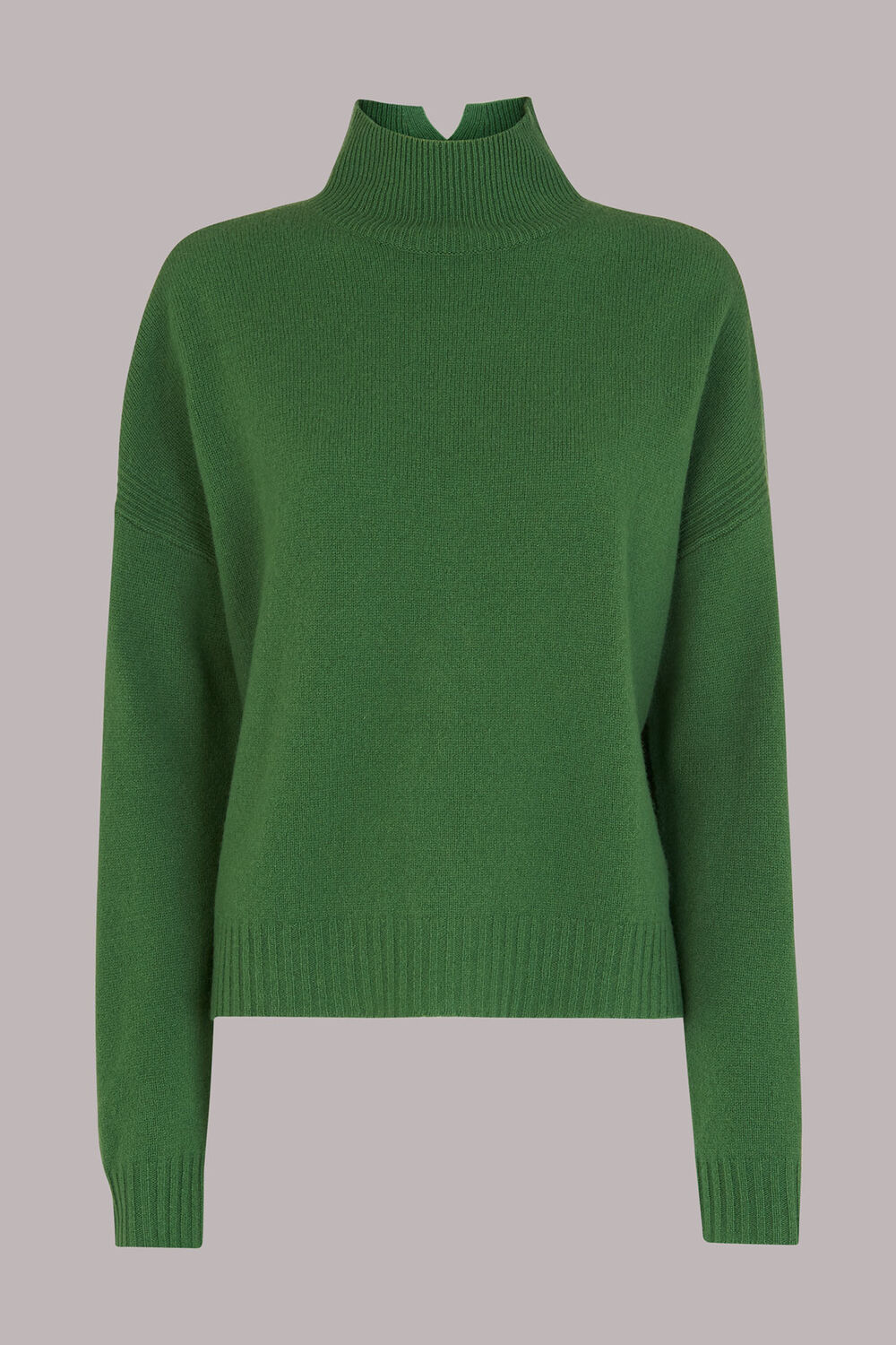 Wool Split Funnel Neck Jumper