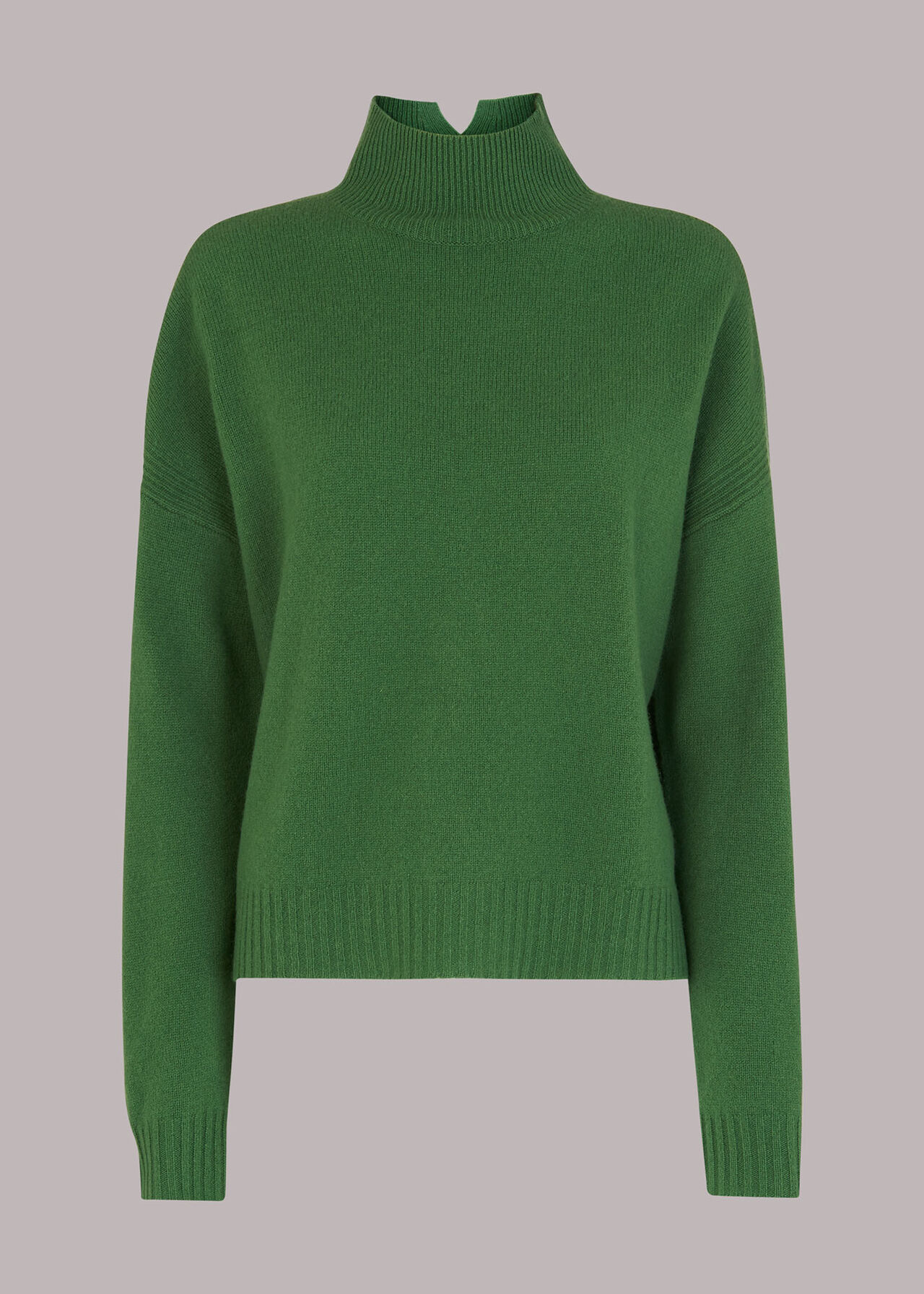 Wool Split Funnel Neck Jumper