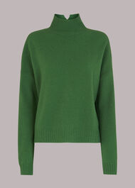 Wool Split Funnel Neck Jumper