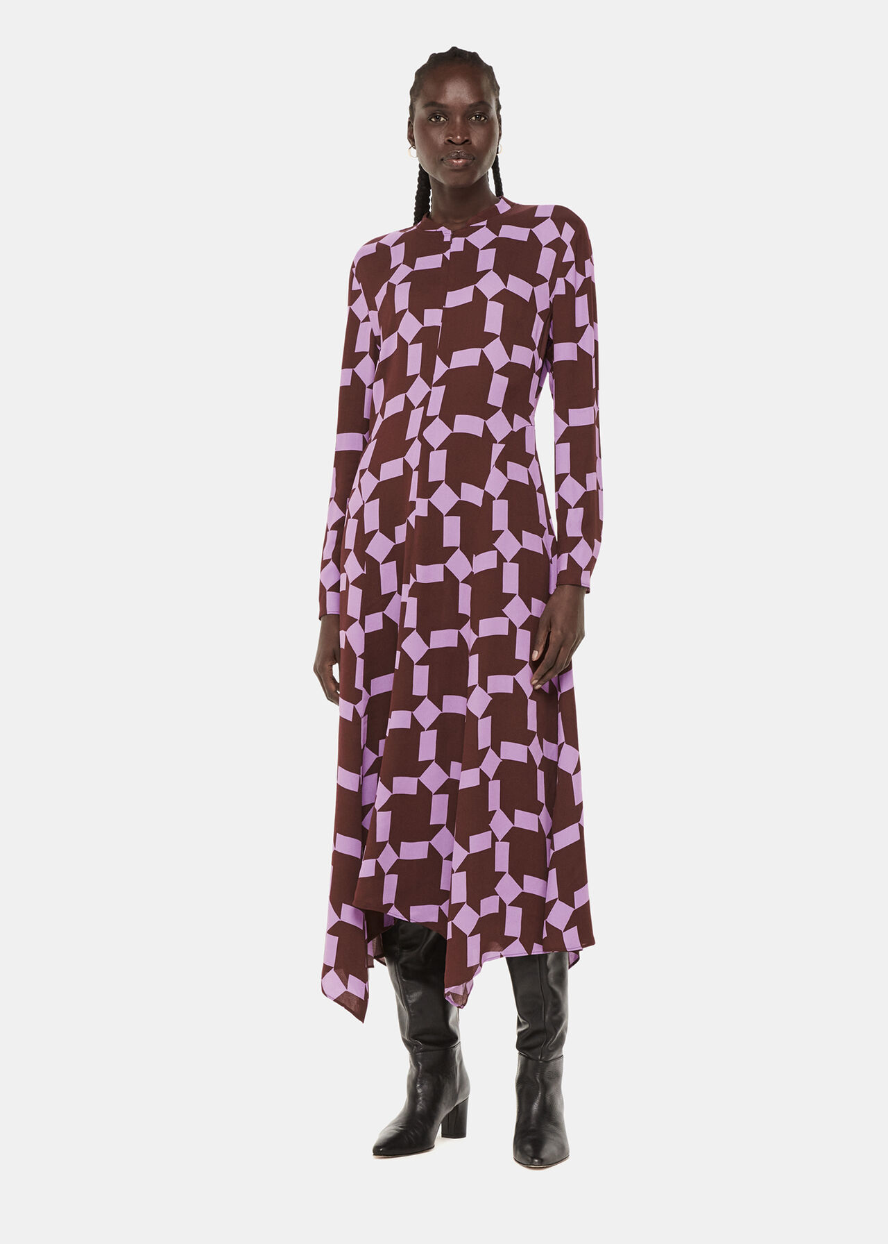 Spun Check Midi Dress