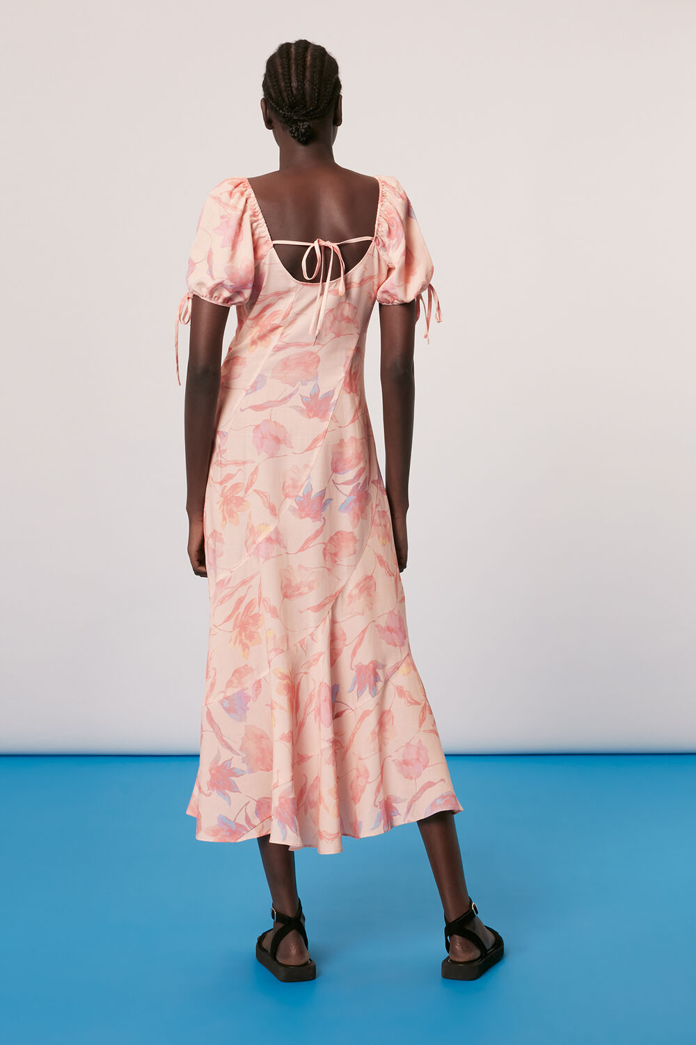 Seam Detail Floral Print Dress