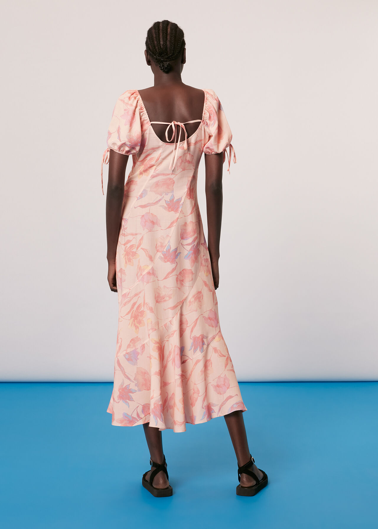 Seam Detail Floral Print Dress