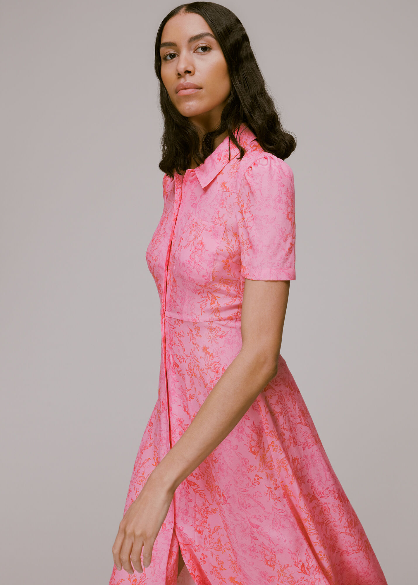 Pink/Multi Robyn Baroque Shirt Dress WHISTLES
