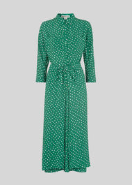 Abstract Spot Selma Tie Dress Green/Multi