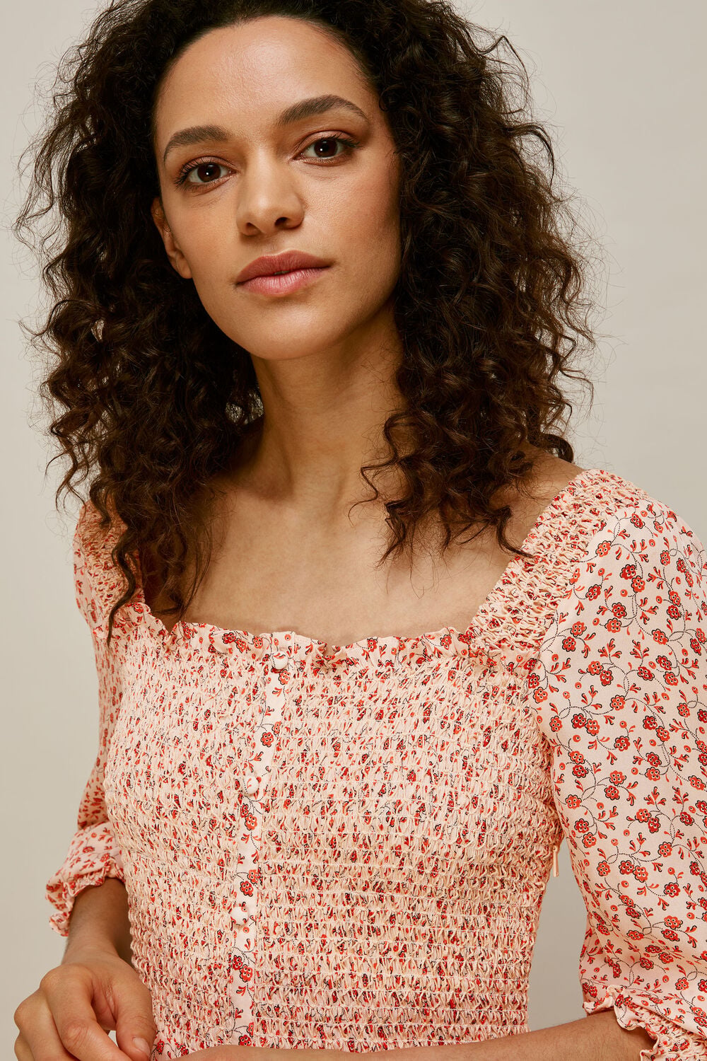 Flower Berry Print Silk Dress Multicolour
