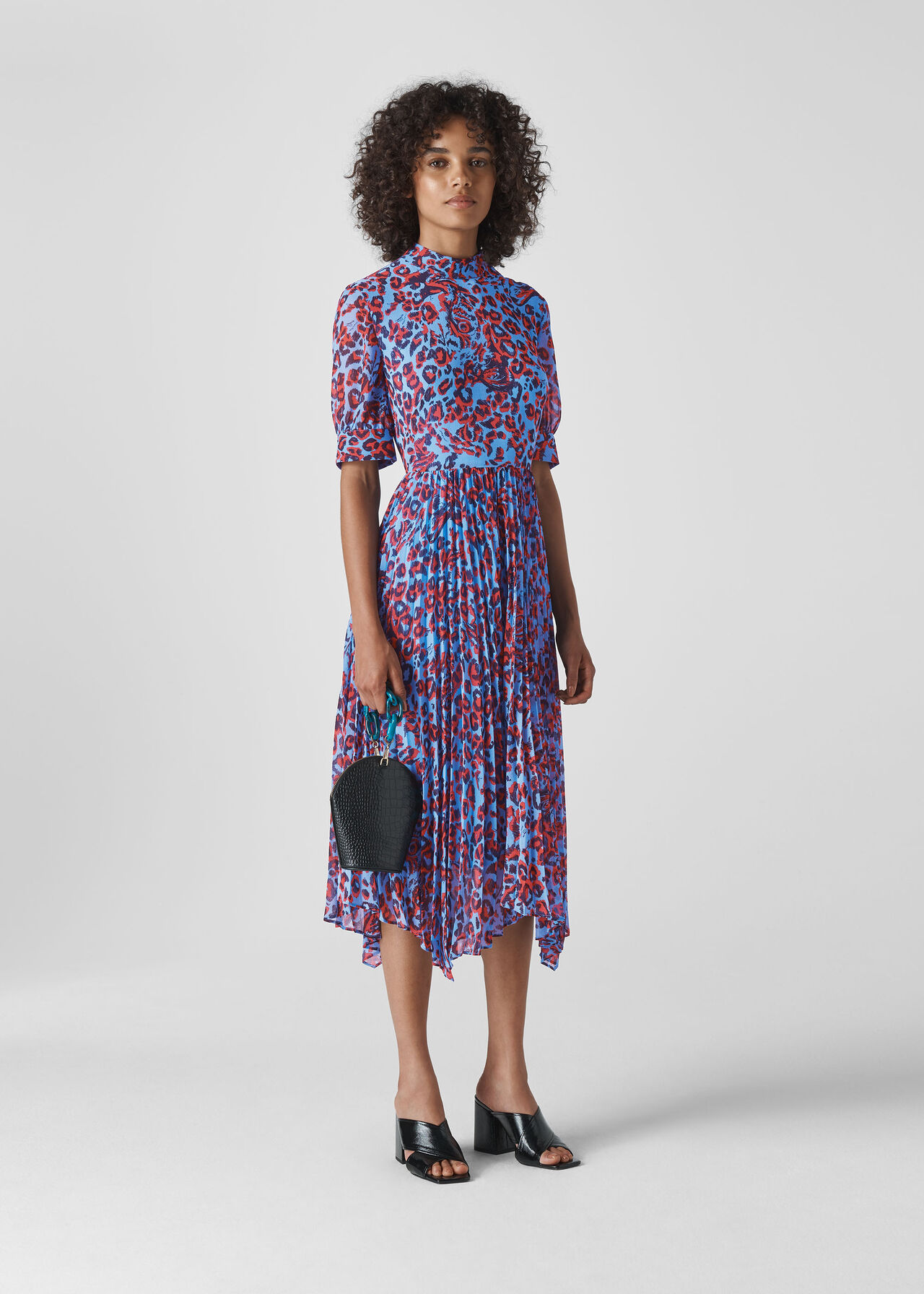 Blue/Multi Jungle Pleated | WHISTLES