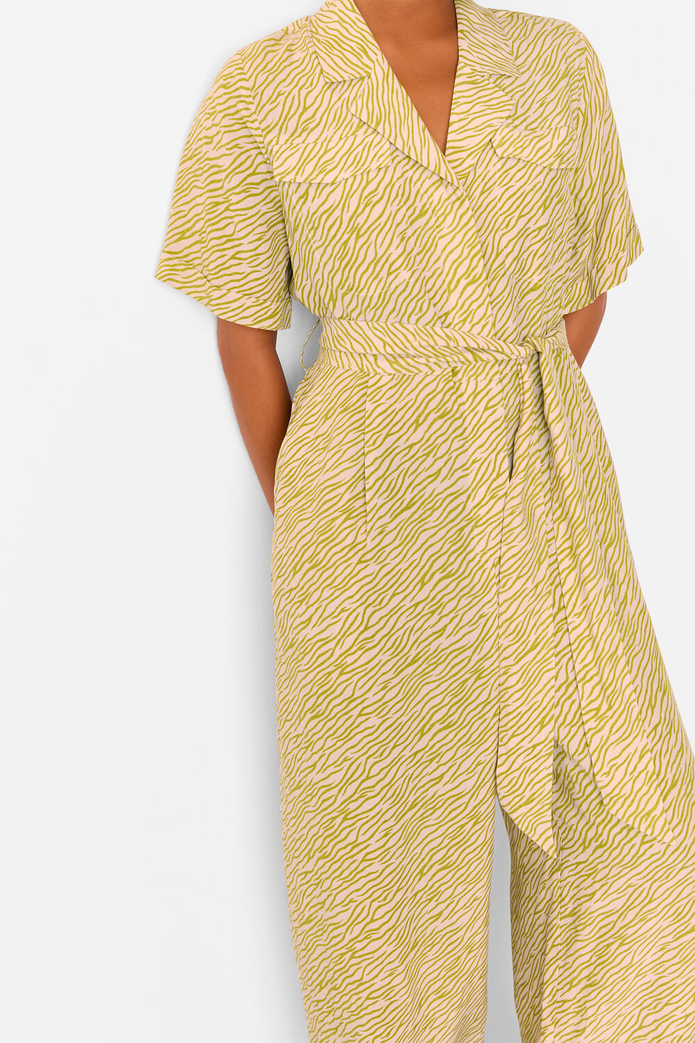 Green Petite Kelly Tiger Flame Jumpsuit