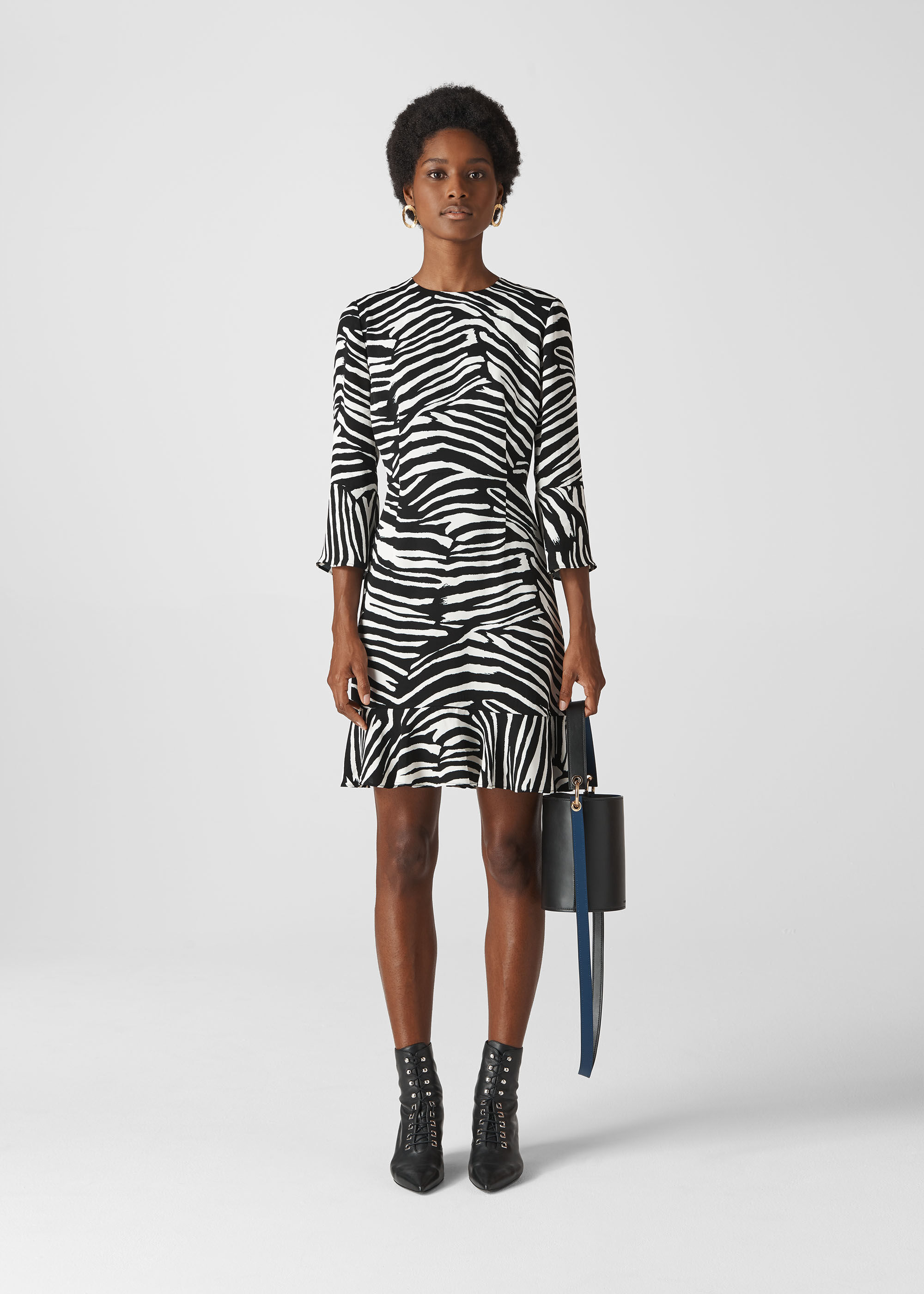 Whistles zebra hot sale print flippy dress
