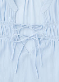 Frill Sleeve Tie Front Blouse