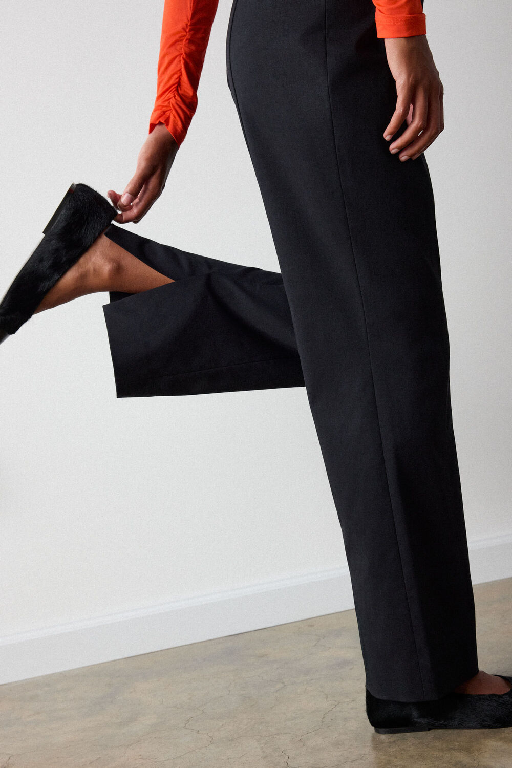 Black Petite High Rise Kick Flare Trouser