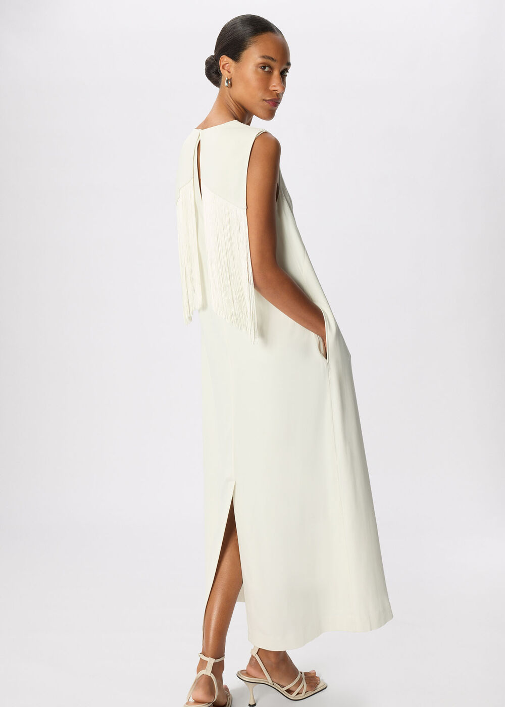 Fringe Back Midi Dress