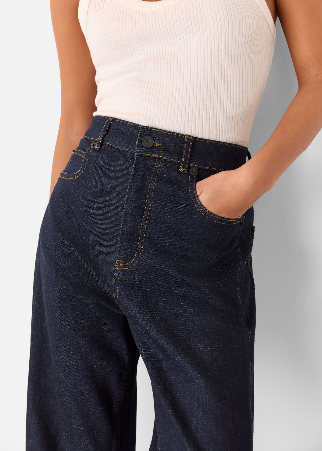 Petite Stretch Barrel Leg Jean