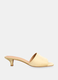 Satin Slip On Heeled Mule