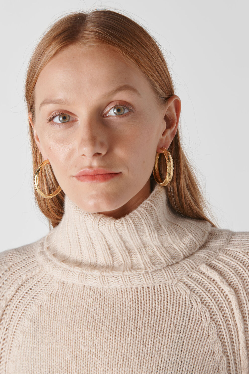 Large Studded Hoop Gold/Multi