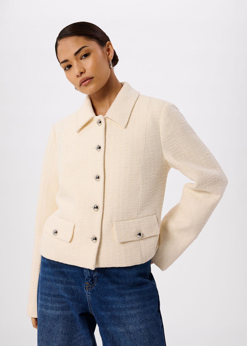 Petite Cropped Boucle Jacket