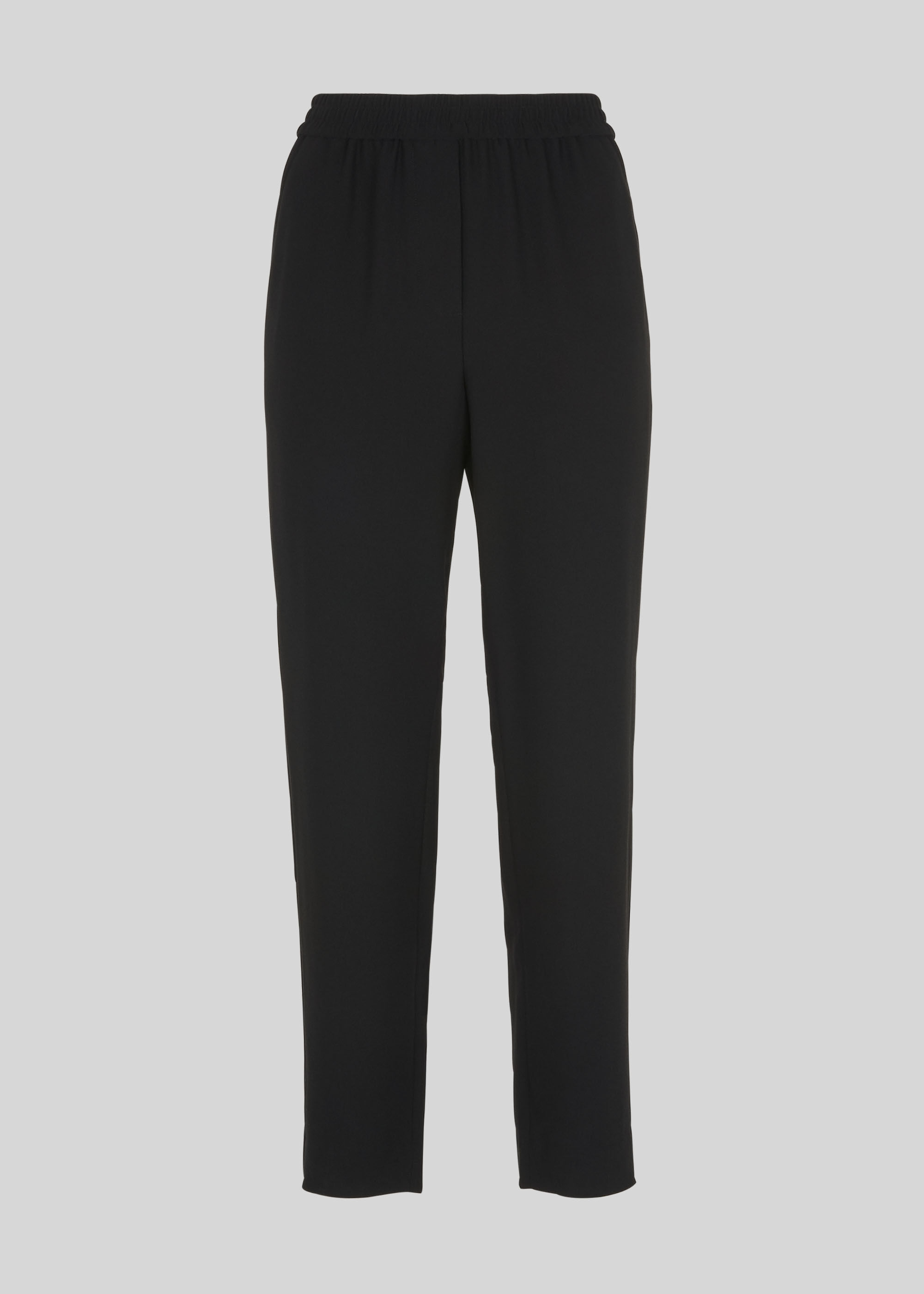 black trousers with white stripe