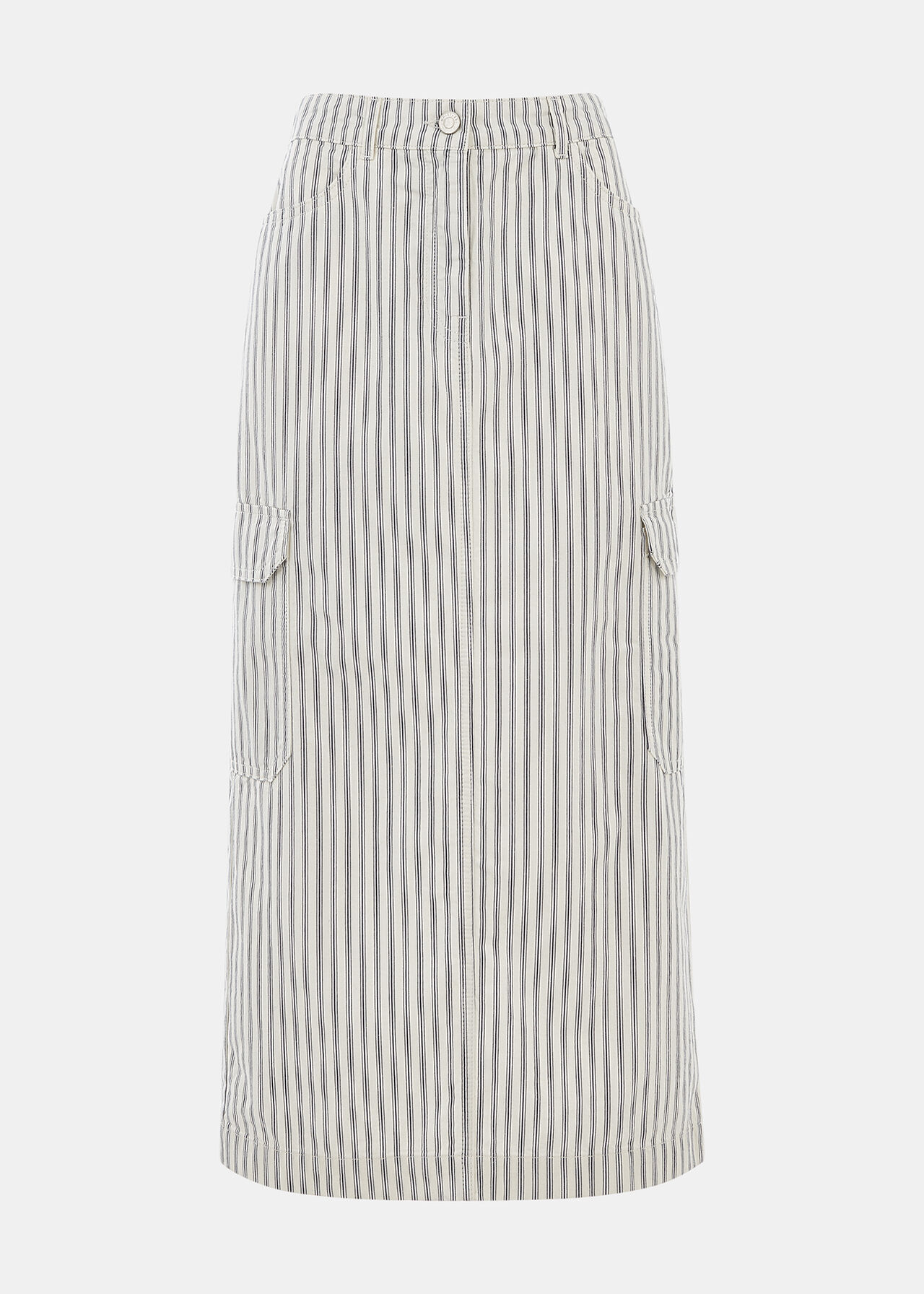 Stripe Cargo Midi Skirt