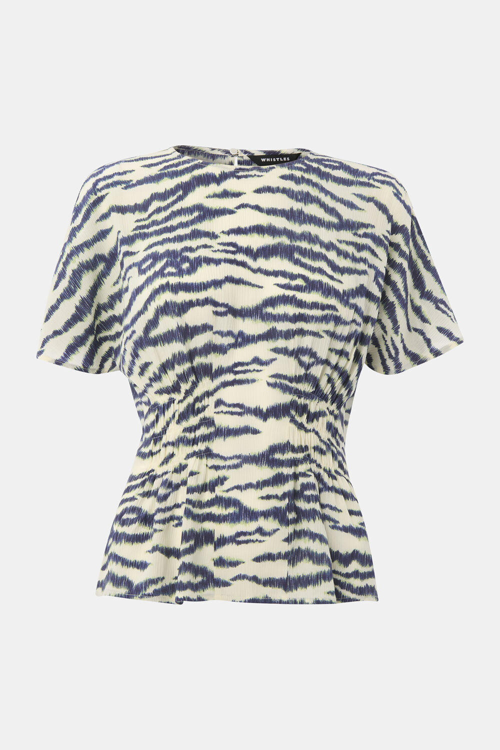 Feathered Tiger Shirred Blouse