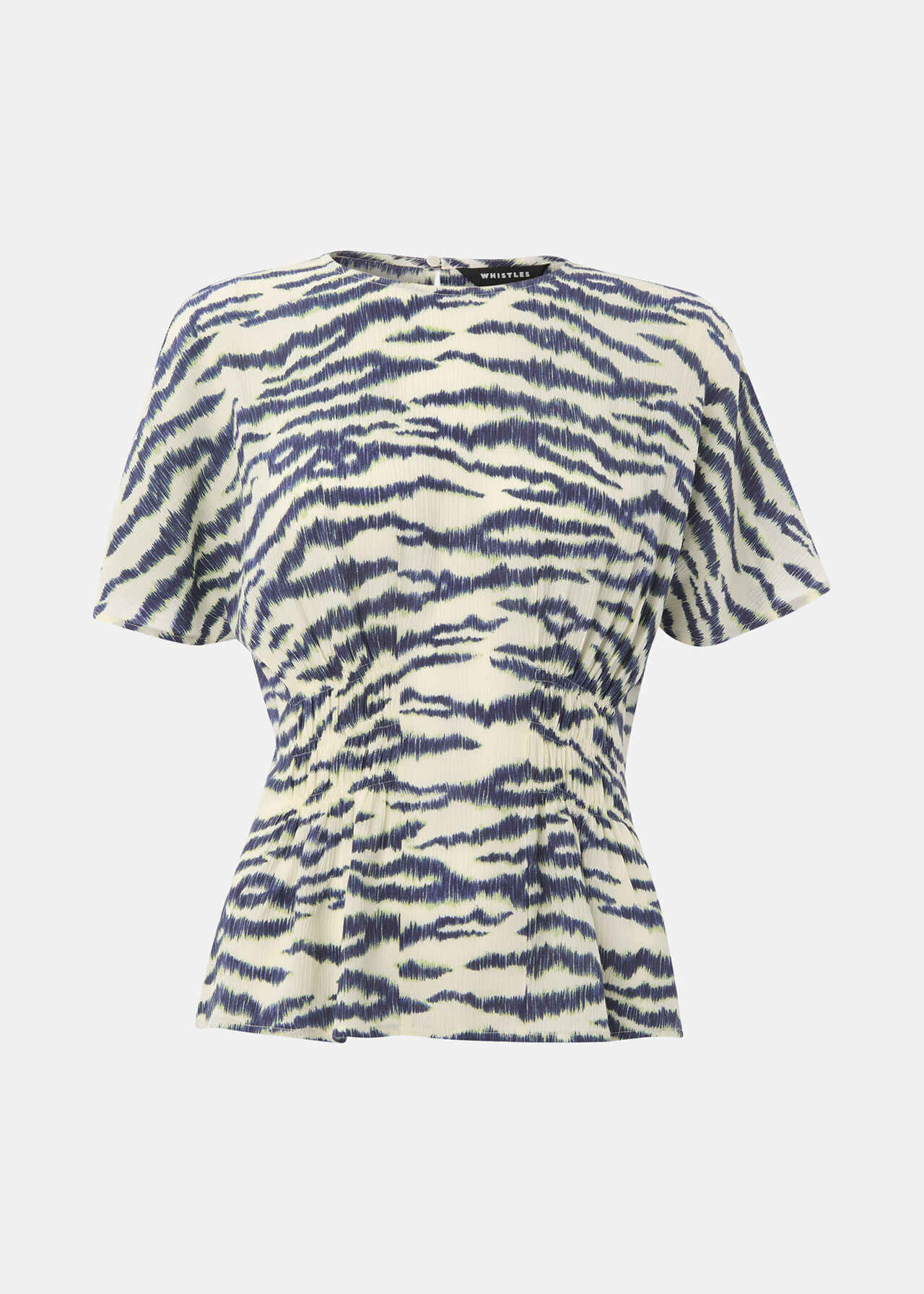 Feathered Tiger Shirred Blouse