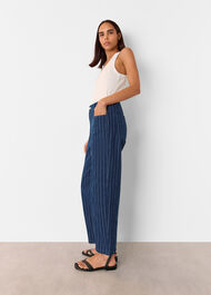 Pinstripe Barrel Leg Jean
