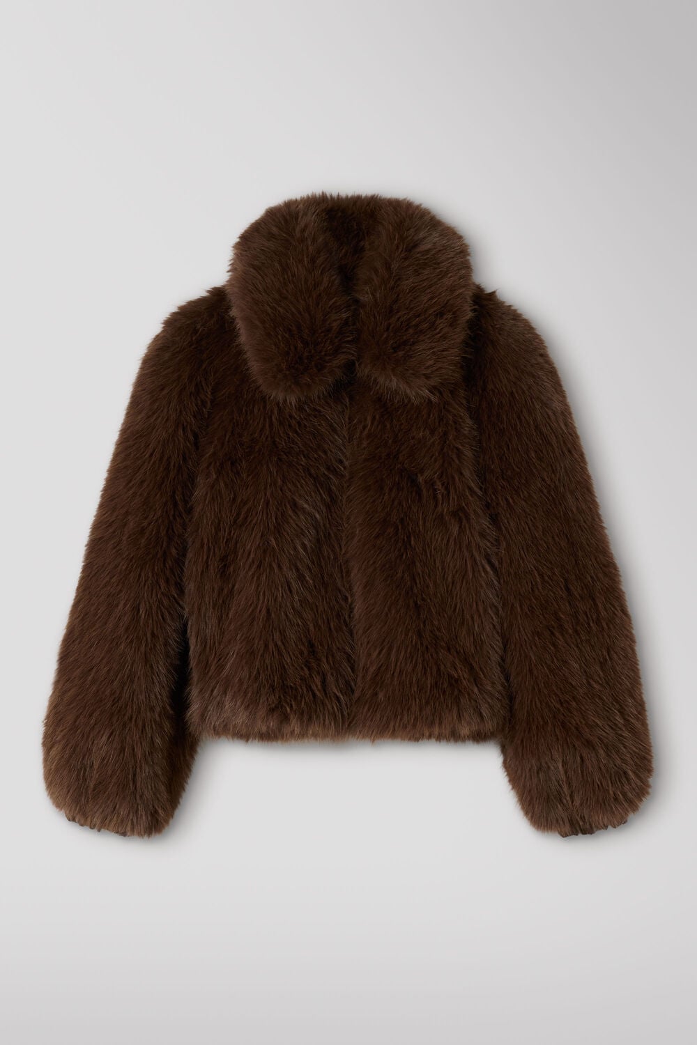 Brown Short Faux Fur Coat