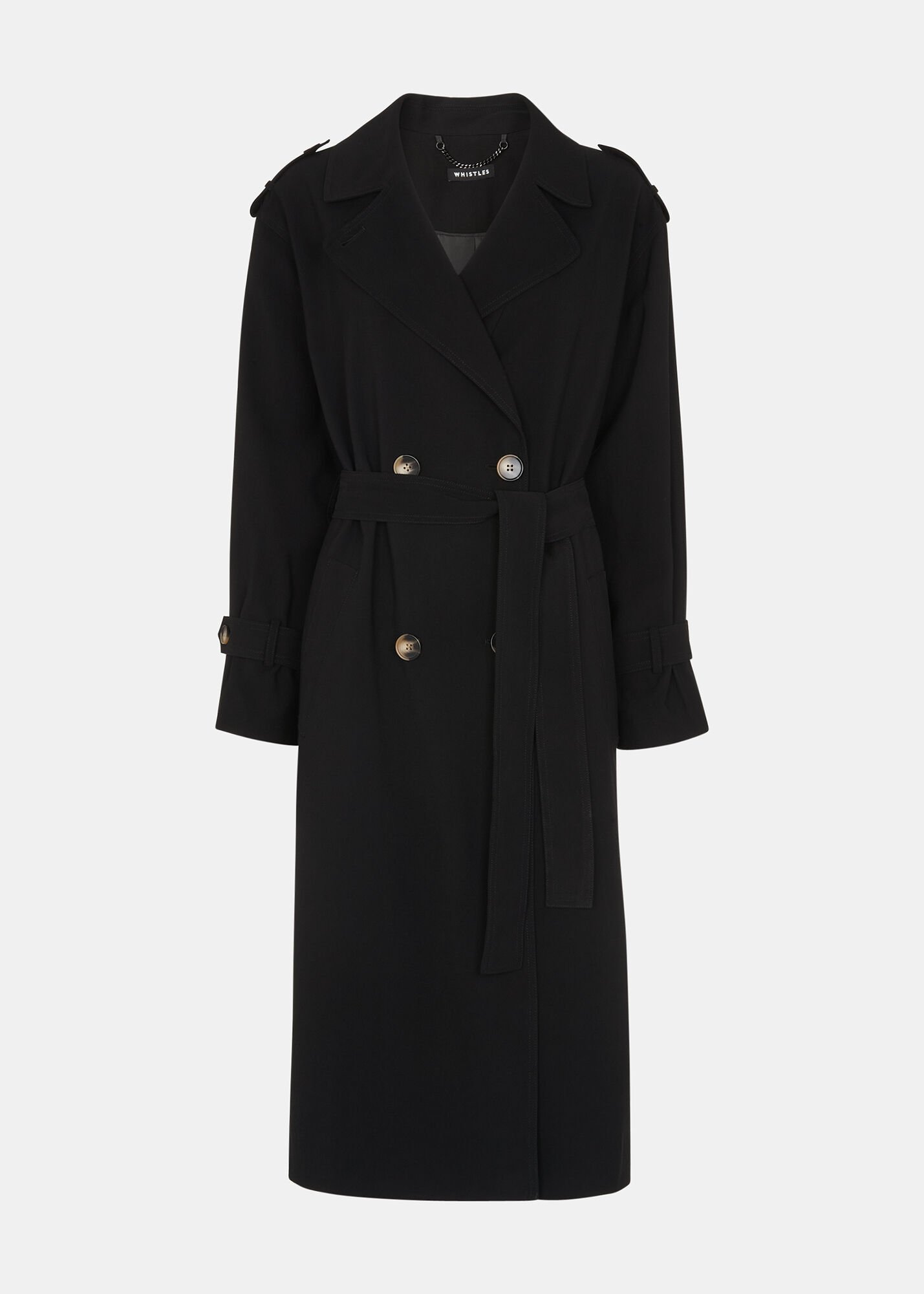 Black Riley Trench Coat WHISTLES Whistles UK