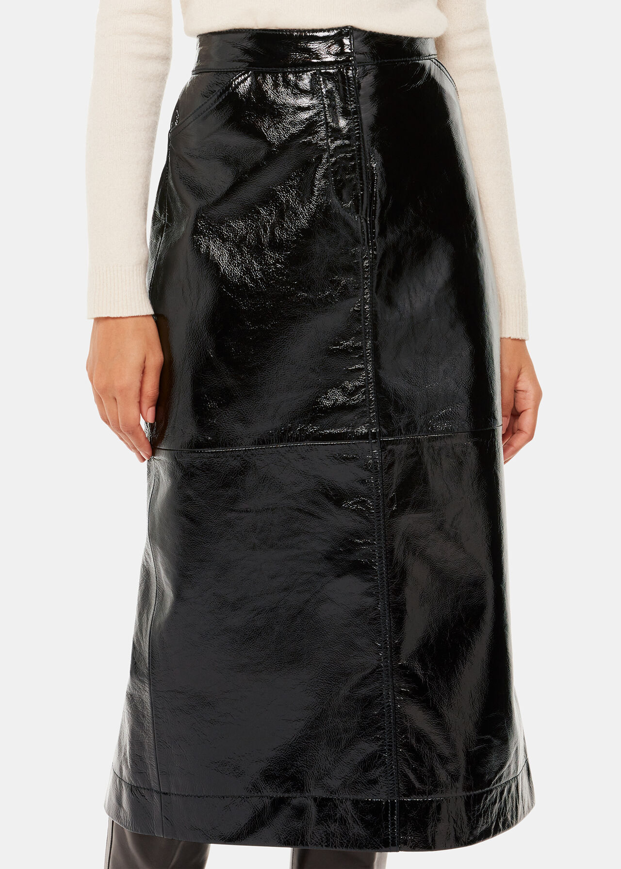 Black Rachel Patent Leather Skirt | WHISTLES