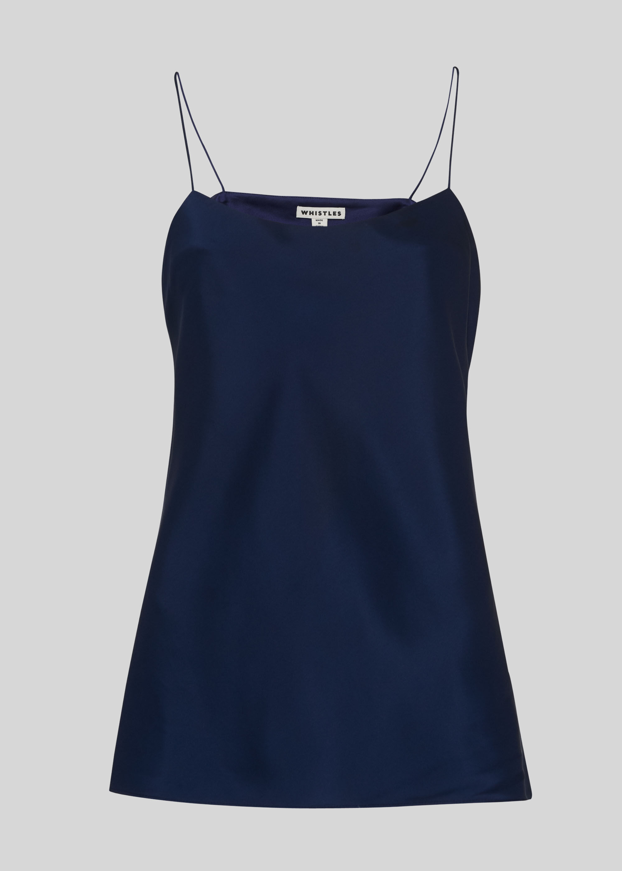 navy blue satin camisole