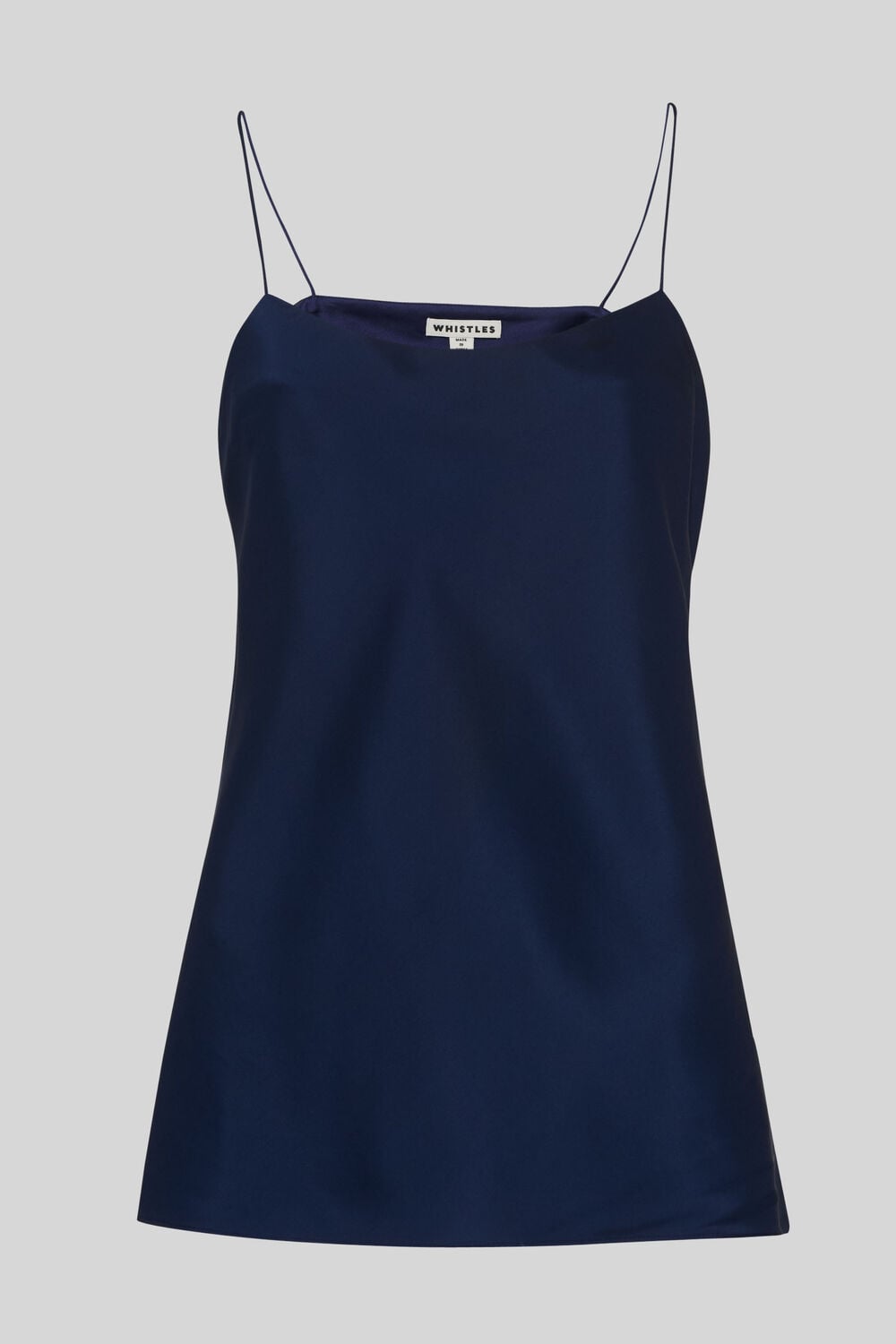 Silk Satin Cami Top Navy