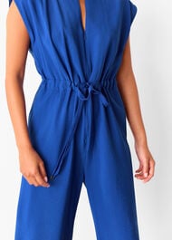 Petite Sleeveless Drawstring Jumpsuit