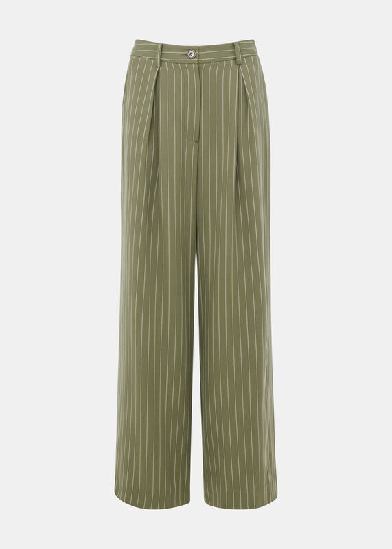 Khaki Lottie Pinstripe Pants
