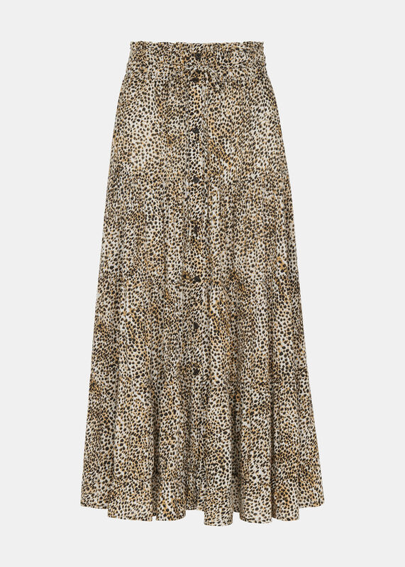 Multicolour Ink Spot Crinkle Skirt