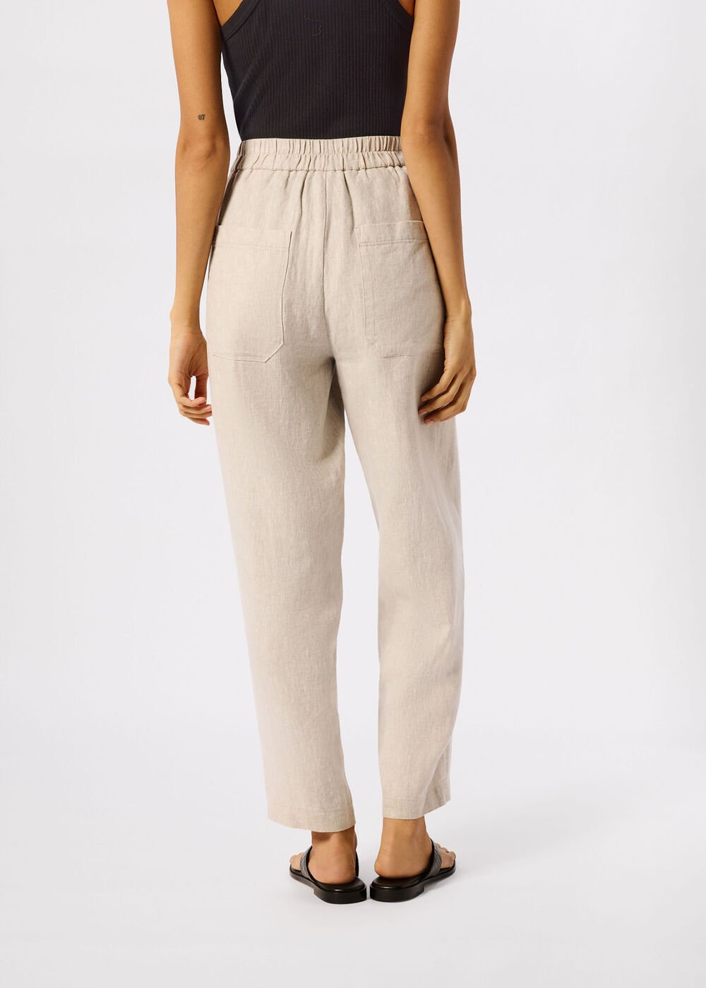Linen Barrel Leg Trouser