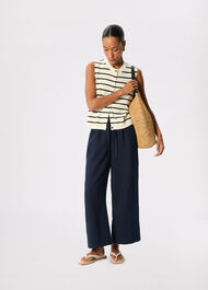 Wide Crop Cheesecloth Trouser
