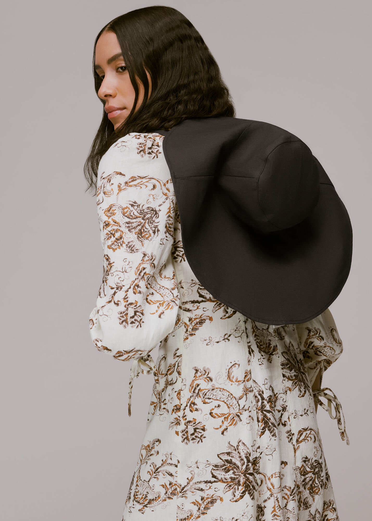 Black Sun Hat With Tie WHISTLES Whistles