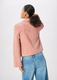 Button Cropped Suede Jacket