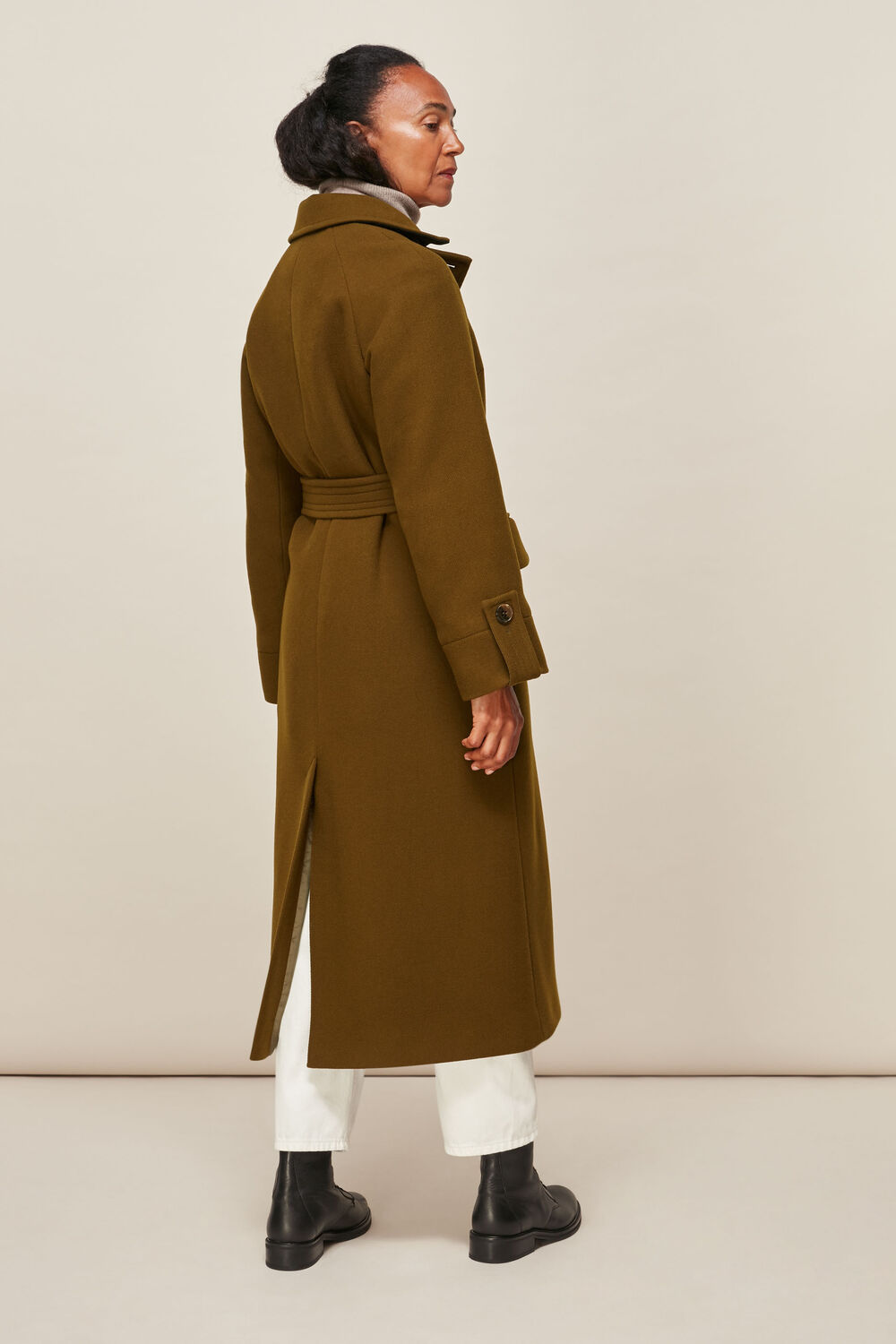 Belted Wool Trench Coat
